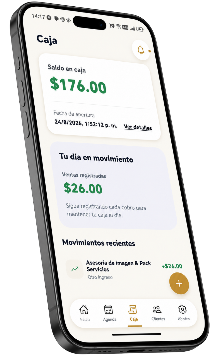 Vista del módulo Caja y ventas en Nava